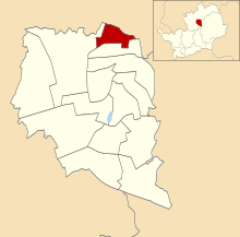 Location of Wellfield ward Wellfield ward in Stevenage 1979.svg