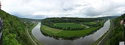 Panoramic view from "Weser Skywalk" at Hanover Cliffs