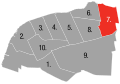 Windsor, Ontario Ward Map (Ward 7 Highlighted)