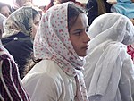 En afghansk flicka i huvudduk i Pajshir, år 2008.