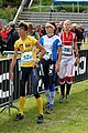 Emma Claesson, Merja Rantanen and Maja Alm in the change-over area at World Orienteering Championships 2010 in Trondheim, Norway