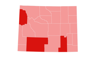 County flips from 1996:
Republican
Hold
Gain from Democratic Wyoming county flips from the 1996-2000 presidential elections.png