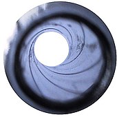 A .38 calibre gun barrel with its six-sided rifling, similar to the gun barrel shown in the movies Zuege.jpg