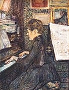 Mademoiselle Dihau au piano (Miss Dihau at the piano) by Toulouse-Lautrec in Musée Toulouse-Lautrec Albi