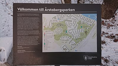 Karta över Årtstabergsparken.