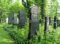 Čeština: Novější černé náhrobky na židovském hřbitově v Hluboké nad Vltavou English: Modern black gravestones at the Jewish cemetery in Hluboká nad Vltavou, Czech Republic