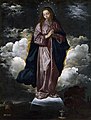 Immaculada Concepció (Velázquez). El mantell és blau i la túnica vermella (amb tons molt menys vius).