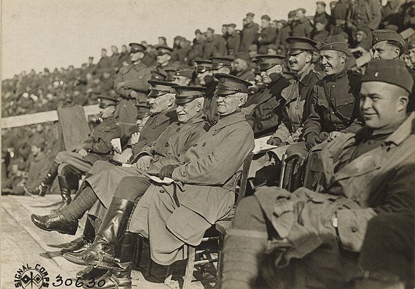 Major General George W. Read, commanding U.S. II Corps, Major General Edward M. Lewis, commanding the 30th Division, and Brigadier General Lawrence Ty