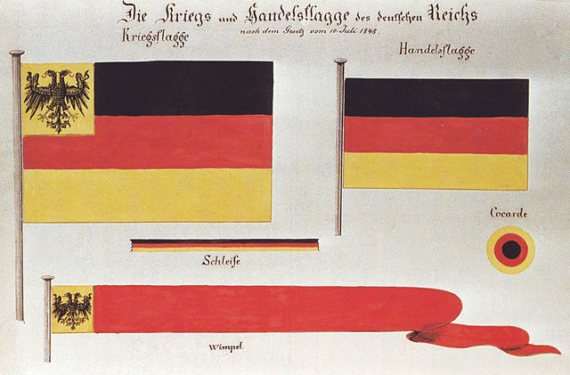 Imperial war and commerce flag, according to the law of 12 November 1848