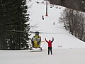 2018-01-01 ÖAMTC Christophorus 14 Airbus H135 OE-XEK in alpine operation during landing with admission in Annaberg, Lower Austria