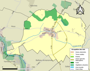 Kolorowa mapa przedstawiająca użytkowanie gruntów.