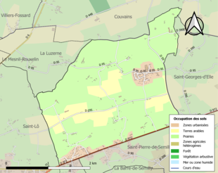 Kolorowa mapa przedstawiająca użytkowanie gruntów.