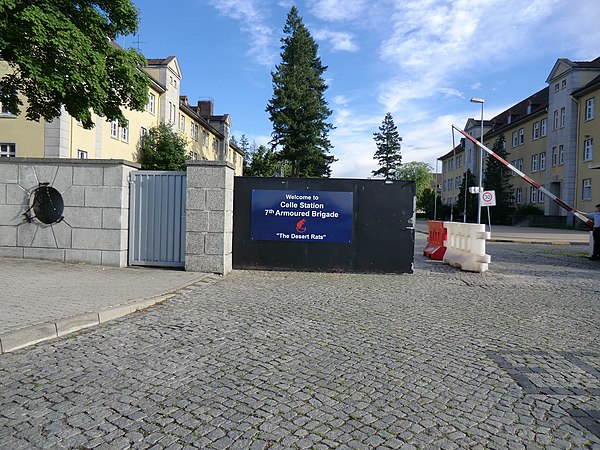 Sign at the Celle Station of the 7th Armoured Brigade, 2012