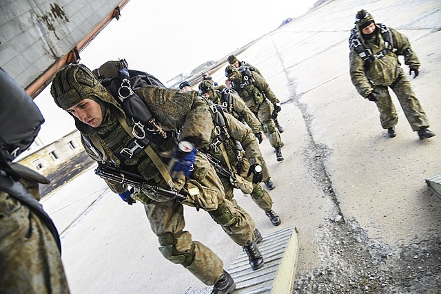 Paratroopers of the 83rd Airborne Brigade preparing for jump drills in 2017.