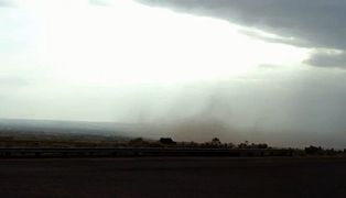 A haboob heads into Albuquerque, summer 2013.