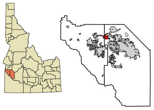 File:Ada County and Canyon County Idaho Incorporated and Unincorporated areas Star Highlighted 1676870.svg
