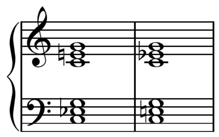 Two added chords with mixed thirds, thirds separated by octave.[6]Play chord on left (help·info) Play chord on right (help·info)