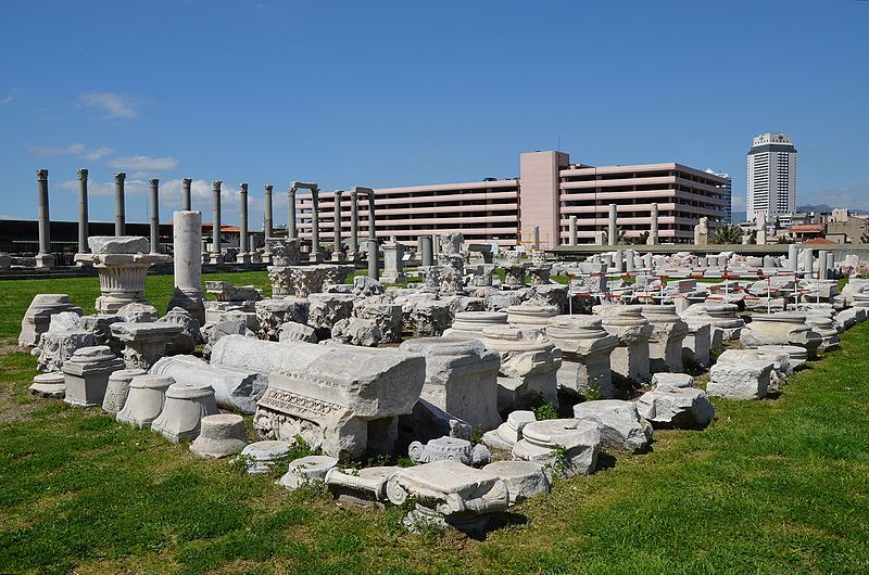 File:Agora of Smyrna, built during the Hellenistic era at the base of Pagos Hill and totally rebuilt under Marcus Aurelius after the destructive 178 AD earthquake, Izmir, Turkey (18702047681).jpg