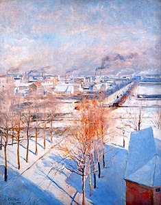 Paris i sne, 1887 − Udsigt fra Edeltfelts logi