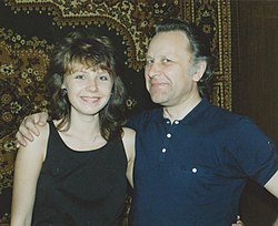 Alexei Mikhailov com sua filha Elena