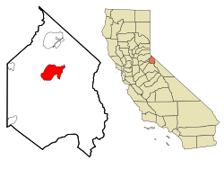 Alpine County California Incorporated and Unincorporated areas Markleeville Highlighted.svg