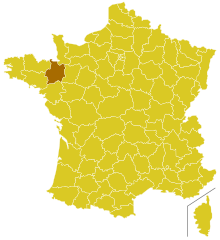 Mapa localizador da Arquidiocese de Rennes