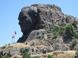 <i>Atatürk Mask</i> Sculpture in İzmir, Turkey