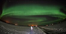 Aurora boreal en Hvolsvöllur (Islandia)