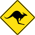 Animals crossing the road sign