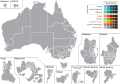 Australia Federal Election 2016 - Blank Map of Electoral Divisions