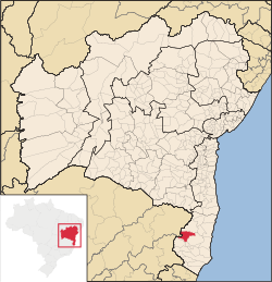 Localização de Jucuruçu na Bahia