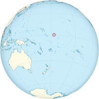 Baker Island on the globe (small islands magnified) (Polynesia centered).svg