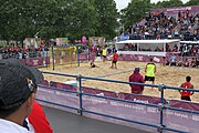 Deutsch: Beachhandball bei den Olympischen Jugendspielen 2018; Tag 5, 10. November 2018; Jungen, Hauptrunde - Thailand-Argentinien 2:1 English: Beach handball at the 2018 Summer Youth Olympics at 11 October 2018 – Boys Main Round – Thailand-Argentina 2:1