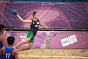 Deutsch: Beachhandball bei den Olympischen Jugendspielen 2018; Tag 6, 12. Oktober 2018; Jungen, Platzierungssspiel Ränge 5-6 – Thailand-Ungarn 0:2 English: Beach handball at the 2018 Summer Youth Olympics at 12 October 2018 – Boy's Placement Match 5-6 – Thailan-Hungary 0:2