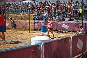 Deutsch: Beachhandball bei den Olympischen Jugendspielen 2018 in Buenos Aires; Tag 7, 13. Oktober 2018; Jungen, Halbfinale – Spanien-Kroatien 2:1 English: Beach handball at the 2018 Summer Youth Olympics in Buenos Aires at 13 October 2018 – Boys Semifinal – Spain-Croatia 2:1 Español: Handball de playa en los Juegos Olimpicos de la Juventud Buenos Aires 2018 en 13 de octubre de 2018 – Semifinales de chicos - España-Croacia 2:1