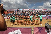 Deutsch: Beachhandball bei den Olympischen Jugendspielen 2018 in Buenos Aires; Tag 7, 13. Oktober 2018; Mädchen, Spiel um Platz Drei – Ungarn-Niederlande 2:0 English: Beach handball at the 2018 Summer Youth Olympics in Buenos Aires at 13 October 2018 – Girls Bronze Medal Match – Hungary-Netherlands 2:0 Español: Handball de playa en los Juegos Olimpicos de la Juventud Buenos Aires 2018 en 13 de octubre de 2018 – Partido por la medalla de bronce femenino - Hungría-Países Bajos 2:0