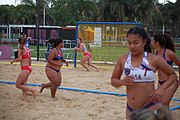 Deutsch: Beachhandball bei den Olympischen Jugendspielen 2018; Tag 5, 10. November 2018; Mädchen, Platzierungsrunde - Amerikanisch-Samoa-Türkei 0:2 English: Beach handball at the 2018 Summer Youth Olympics at 11 October 2018 – Girls Consolation Round – American Samoa-Turkey 0:2