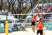 Deutsch: Beachvolleyball bei den Olympischen Jugendspielen 2018; Tag 8, 14. Oktober 2018; Mädchen, Achtelfinale – Mexiko-China 0:2 (15–21/16–21) English: Beach volleyball at the 2018 Summer Youth Olympics at 14 October 2018 – Girls Round of 16 – Mexico-China 0:2 (15–21/16–21)