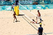 Deutsch: Beachvolleyball bei den Olympischen Jugendspielen 2018; Tag 9, 15. Oktober 2018; Mädchen, Viertelfinale: Italien-China 2–0 (21–16/21–9) English: Beach volleyball at the 2018 Summer Youth Olympics at 15 October 2018 – Girls Quarterfinals: Italy-China 2–0 (21–16/21–9)