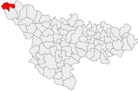 Местоположение в уезде Тимиш 