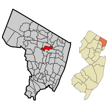 Bergen County New Jerseyn sisällyttämät ja rekisteröimättömät alueet Emerson Highlighted.svg