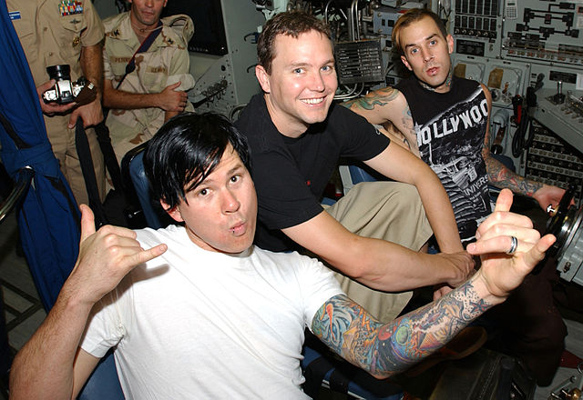 Barker (top right) joined Blink-182 in 1998.