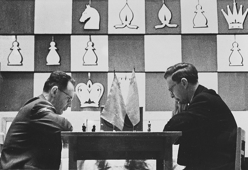 World Chess Championship Moscow, right Smyslow, left Botvinnik