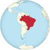Brazílie na celém světě (ve středu Jižní Ameriky). Svg