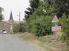 Brocourt-en-Argonne (Meuse) city limit sign (02).JPG