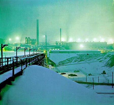 Bunker Hill smelter in operation during the 1970s