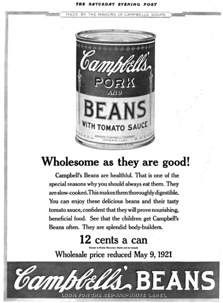 File:Campbell bean advert in Saturday Evening Post 1921.png