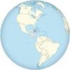 Isole Cayman sul globo (centrate sulle Americhe) .svg