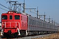 デキ500形506号機による東武東上線車両の牽引輸送列車