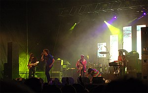 !!! performing at the Flow Festival in 2007